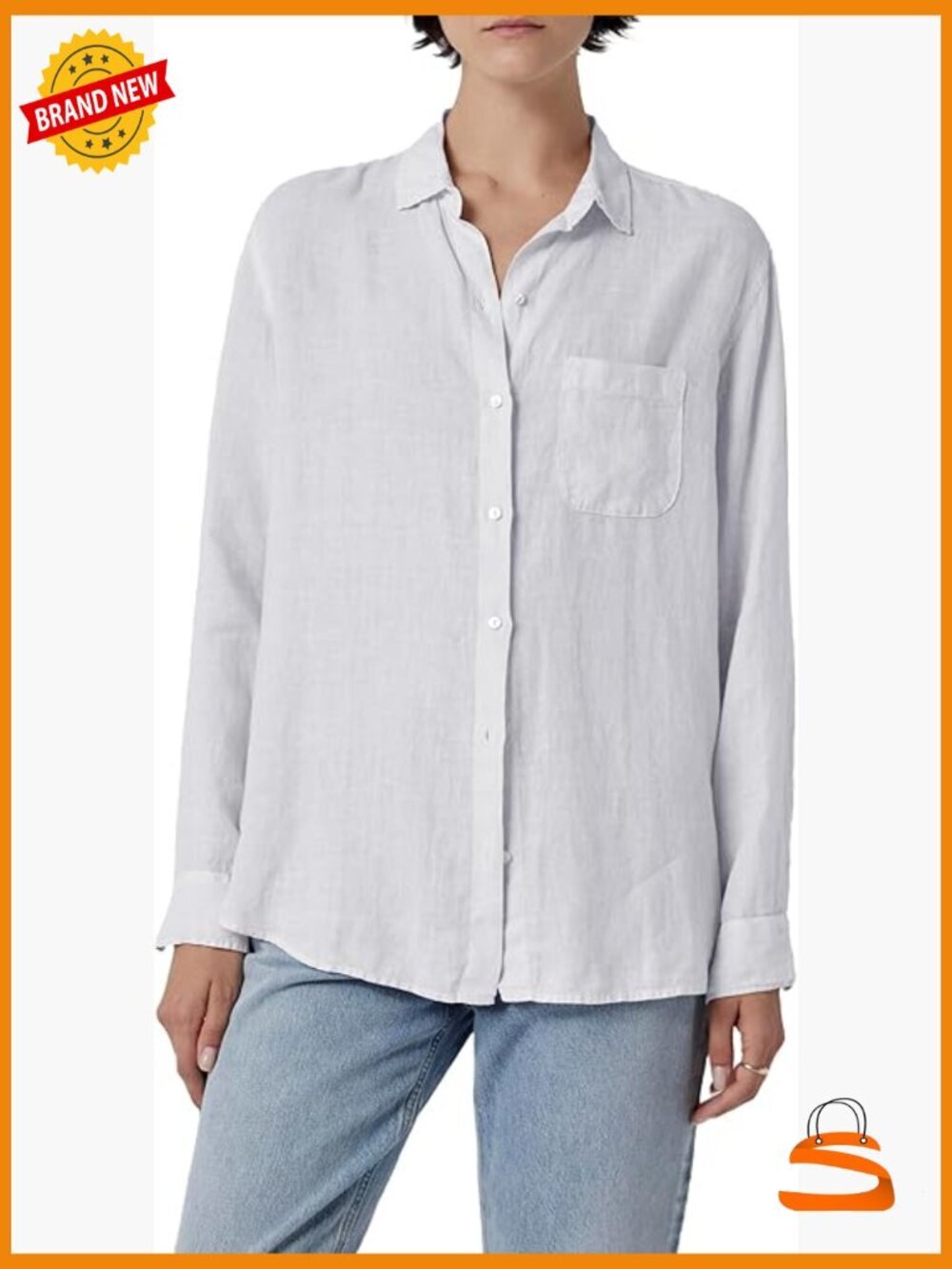 Woven Linen Button Down Shirt with Breast Pocket